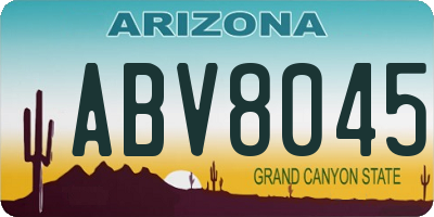 AZ license plate ABV8045