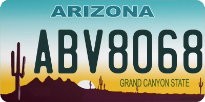 AZ license plate ABV8068