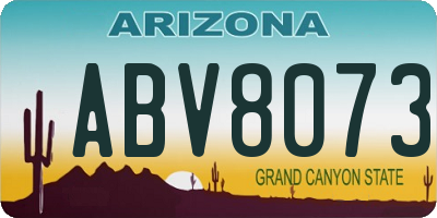AZ license plate ABV8073