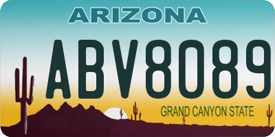 AZ license plate ABV8089