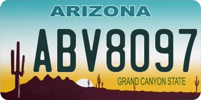 AZ license plate ABV8097