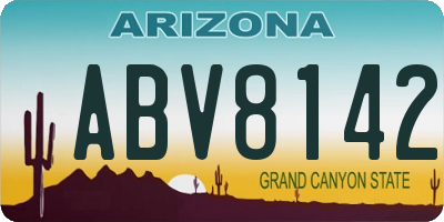 AZ license plate ABV8142