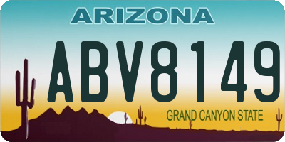 AZ license plate ABV8149