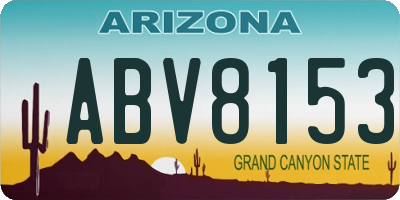 AZ license plate ABV8153