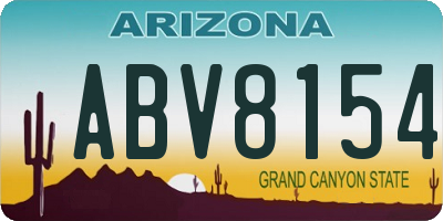 AZ license plate ABV8154