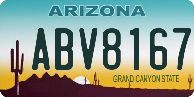 AZ license plate ABV8167