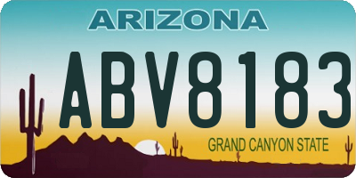 AZ license plate ABV8183