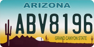 AZ license plate ABV8196