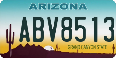 AZ license plate ABV8513