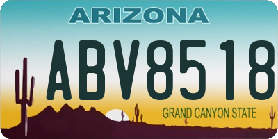 AZ license plate ABV8518