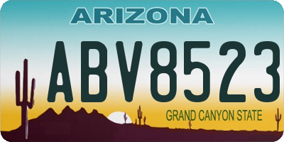 AZ license plate ABV8523
