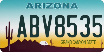 AZ license plate ABV8535