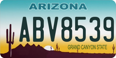 AZ license plate ABV8539