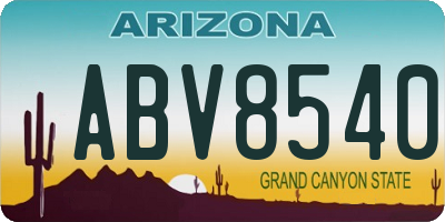 AZ license plate ABV8540