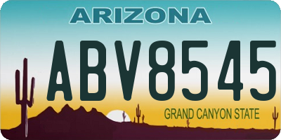 AZ license plate ABV8545