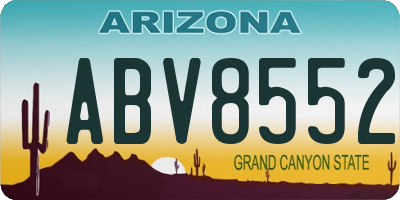 AZ license plate ABV8552