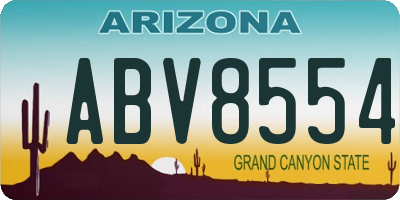 AZ license plate ABV8554