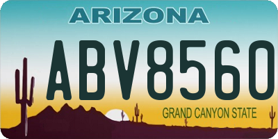 AZ license plate ABV8560