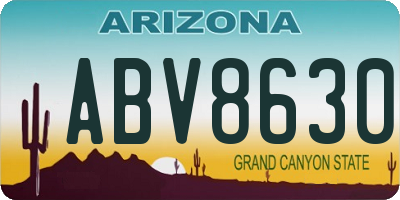 AZ license plate ABV8630