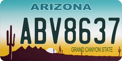 AZ license plate ABV8637
