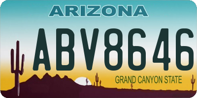 AZ license plate ABV8646