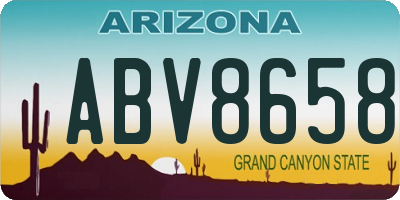 AZ license plate ABV8658