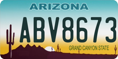 AZ license plate ABV8673