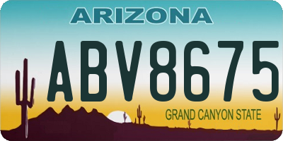 AZ license plate ABV8675