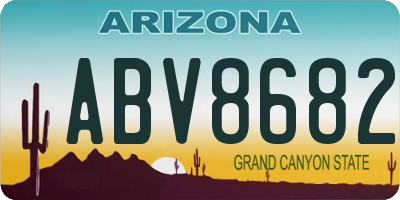 AZ license plate ABV8682
