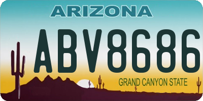 AZ license plate ABV8686