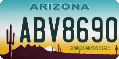 AZ license plate ABV8690