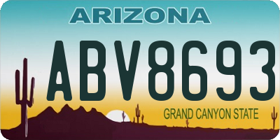 AZ license plate ABV8693