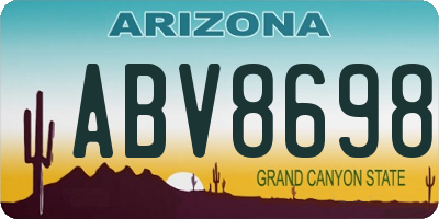 AZ license plate ABV8698