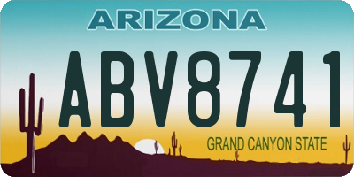AZ license plate ABV8741
