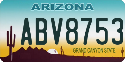 AZ license plate ABV8753