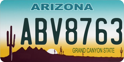 AZ license plate ABV8763