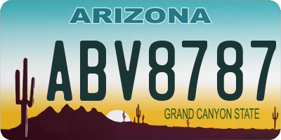 AZ license plate ABV8787