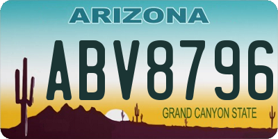 AZ license plate ABV8796