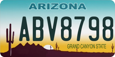 AZ license plate ABV8798