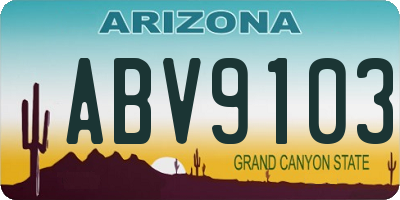 AZ license plate ABV9103