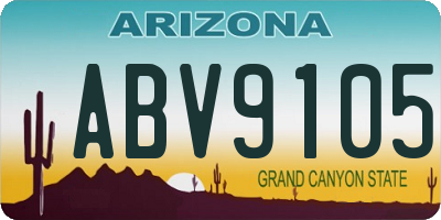 AZ license plate ABV9105