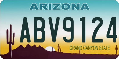 AZ license plate ABV9124