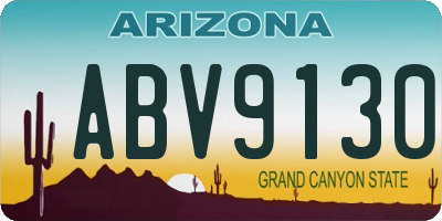 AZ license plate ABV9130