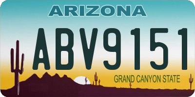 AZ license plate ABV9151