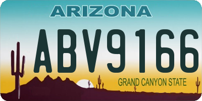 AZ license plate ABV9166