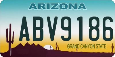 AZ license plate ABV9186
