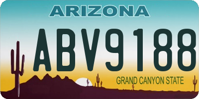 AZ license plate ABV9188