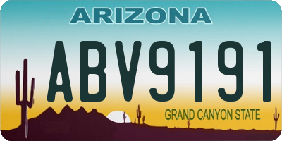 AZ license plate ABV9191
