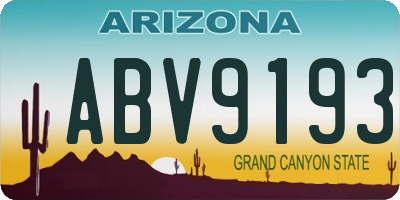 AZ license plate ABV9193