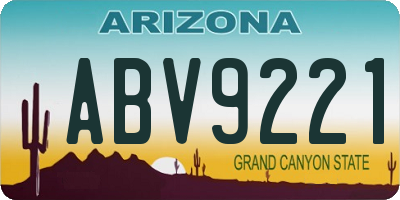 AZ license plate ABV9221
